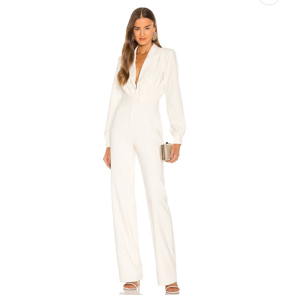 Michael Costello X Revolve Reina Jumpsuit size small in ivory